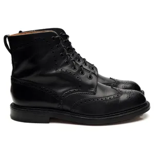 'Howard' Black Leather Boots Brogues UK 8