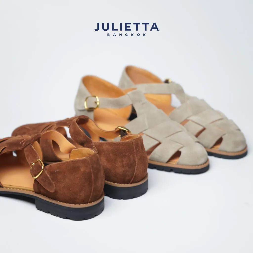 JULIETTA - Porto Fisherman Sandals Suede : Brown