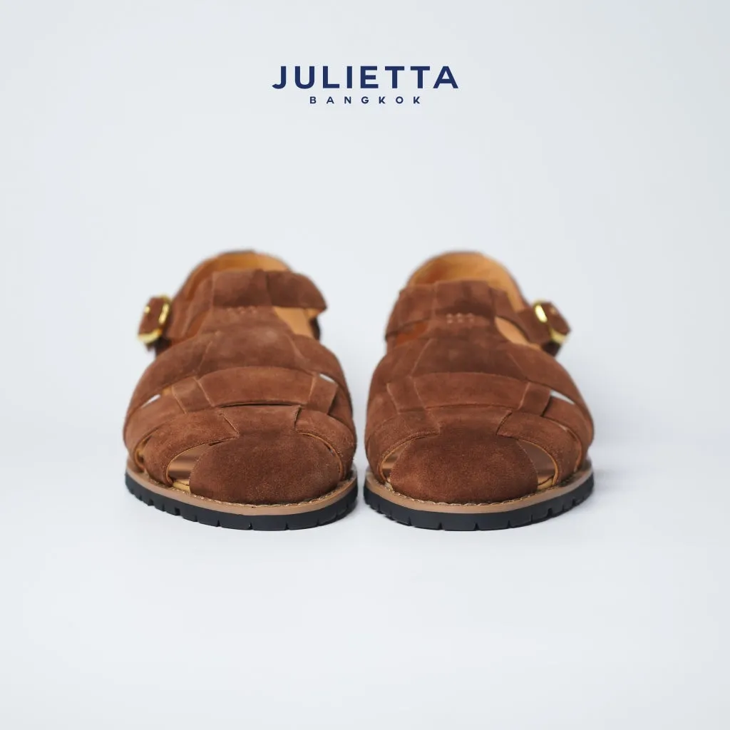 JULIETTA - Porto Fisherman Sandals Suede : Brown