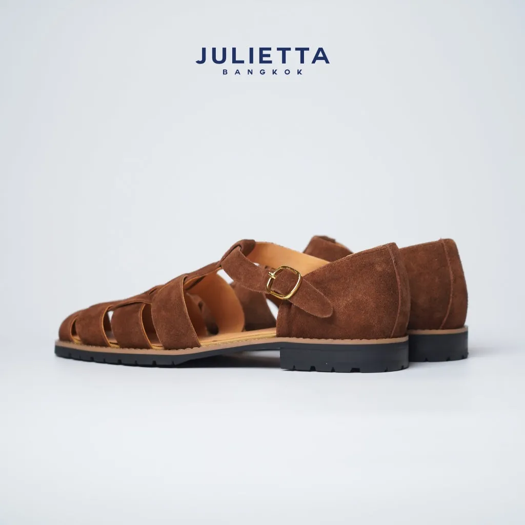 JULIETTA - Porto Fisherman Sandals Suede : Brown