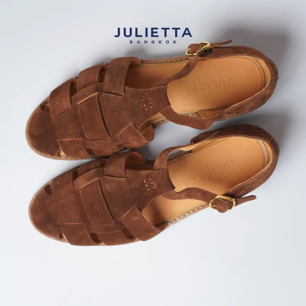JULIETTA - Porto Fisherman Sandals Suede : Brown