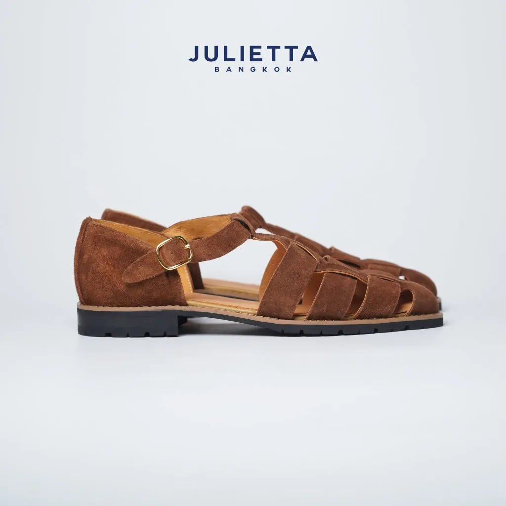 JULIETTA - Porto Fisherman Sandals Suede : Brown