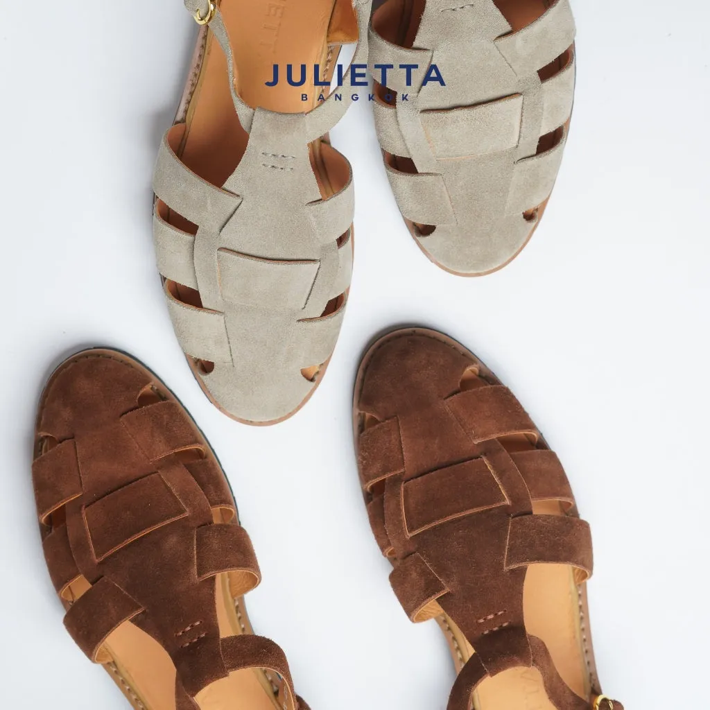 JULIETTA - Porto Fisherman Sandals Suede : Brown