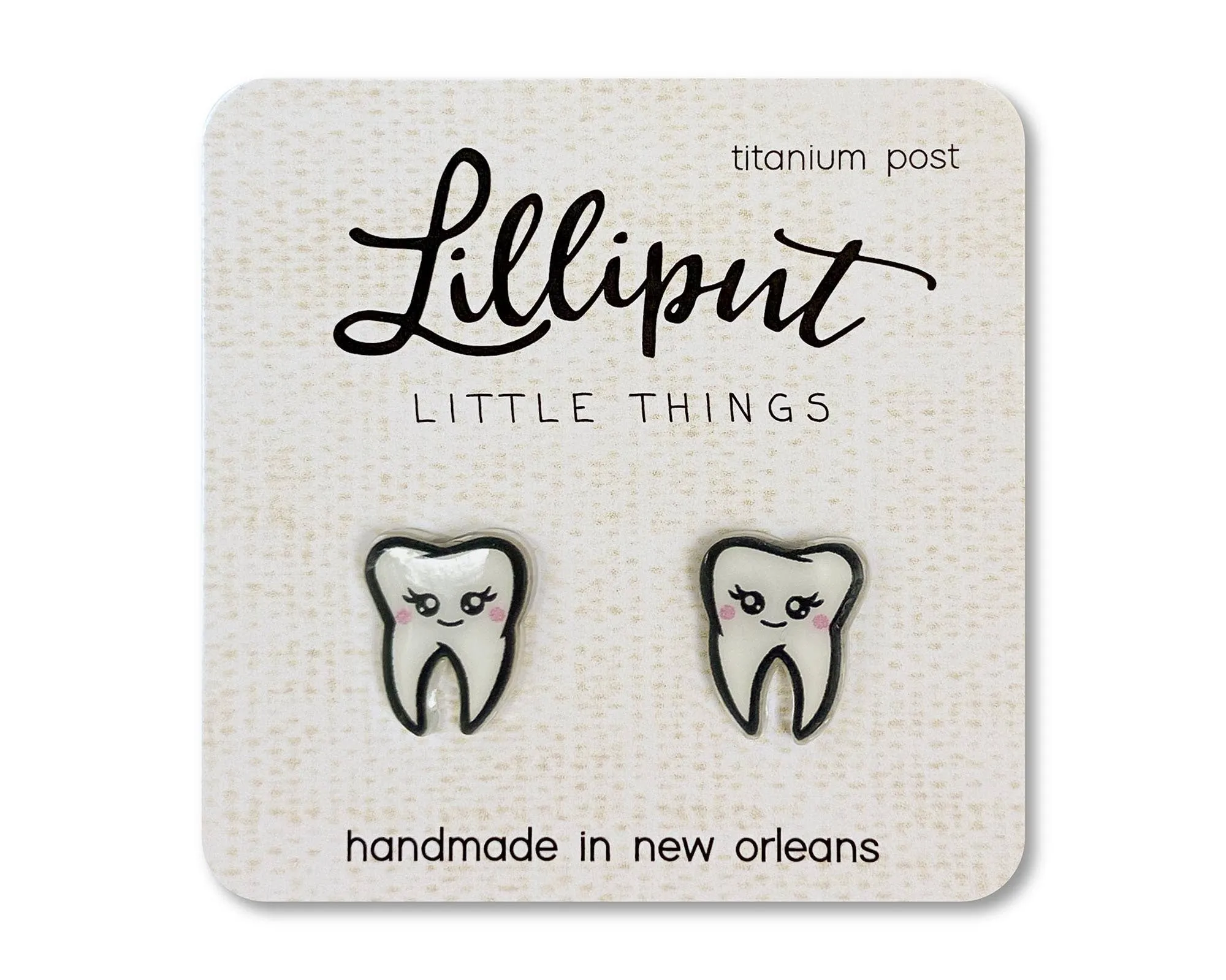 Kawaii Tooth Earrings - Darling Cute Post Earrings - Fun Gift for Daughter, Sister, Friend
