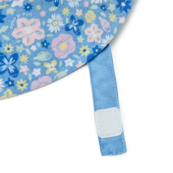 Life is Good Toddler Dragonfly Floral Pattern Made in the Shade Bucket Hat