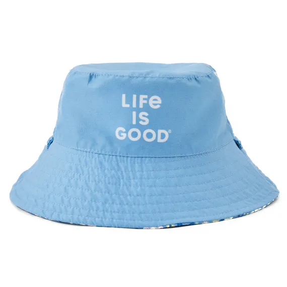 Life is Good Toddler Dragonfly Floral Pattern Made in the Shade Bucket Hat