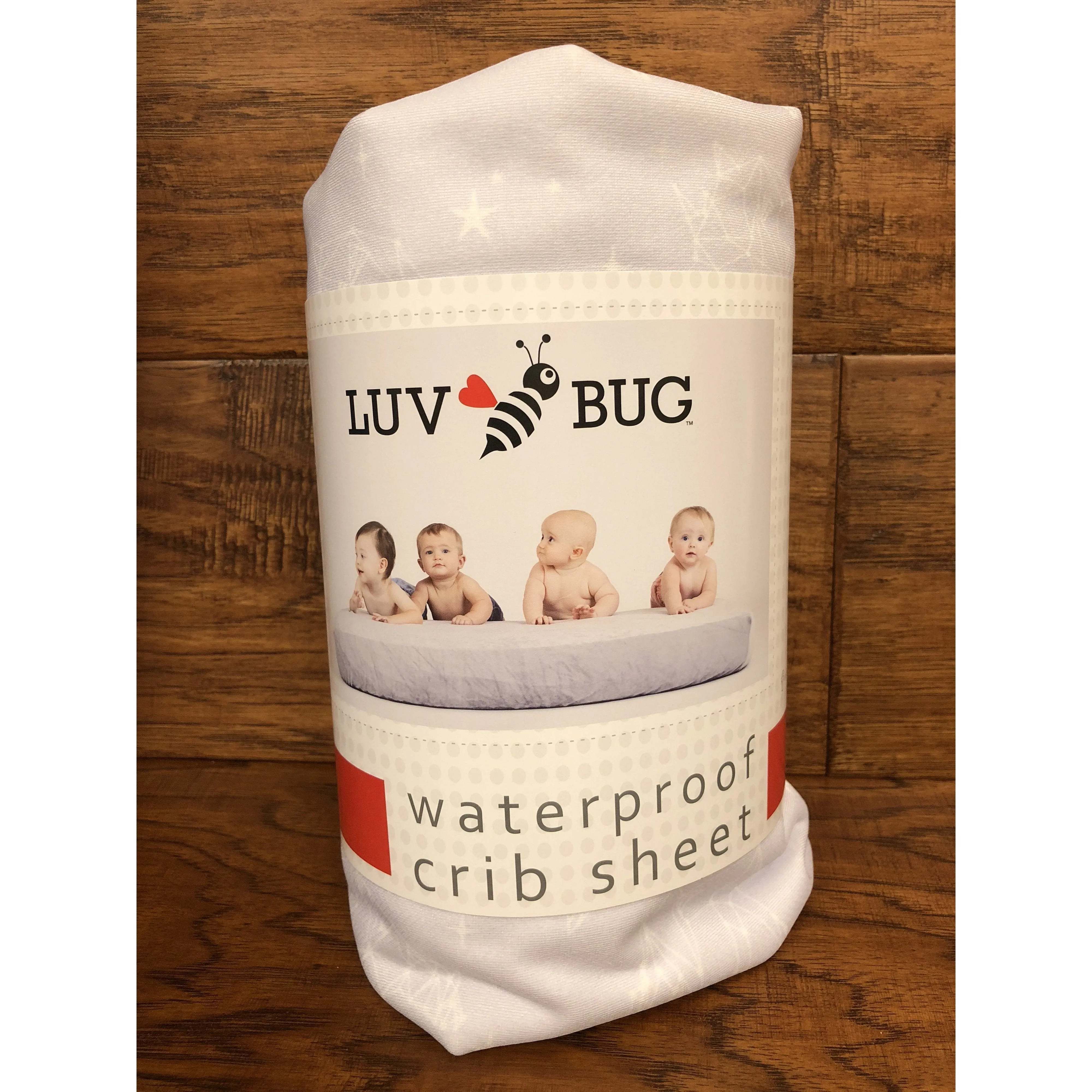 Luv Bug Waterproof Crib Sheet - Gray Constellations