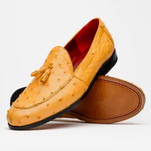 Marco Di Milano Aubiere in Buttercup Ostrich Tassel Loafers