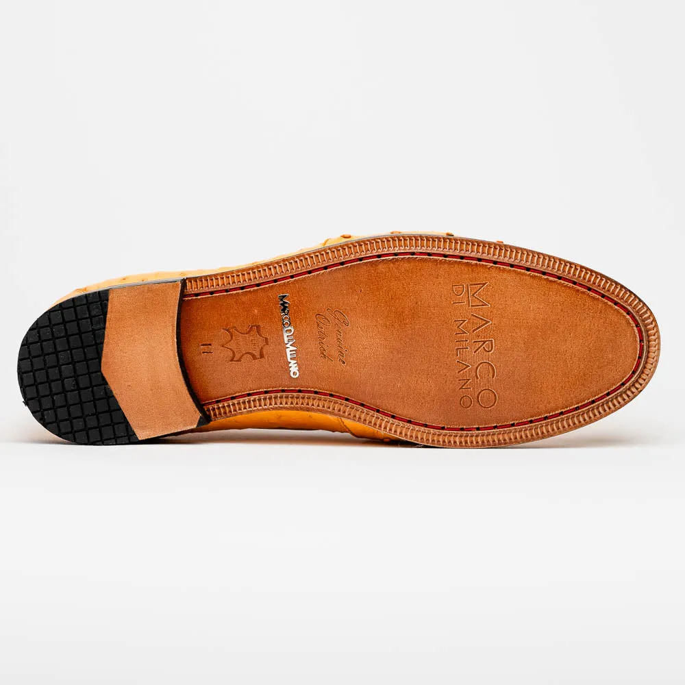 Marco Di Milano Aubiere in Buttercup Ostrich Tassel Loafers