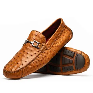 Marco Di Milano Bolonia Brandy Ostrich Quill Bit Loafers