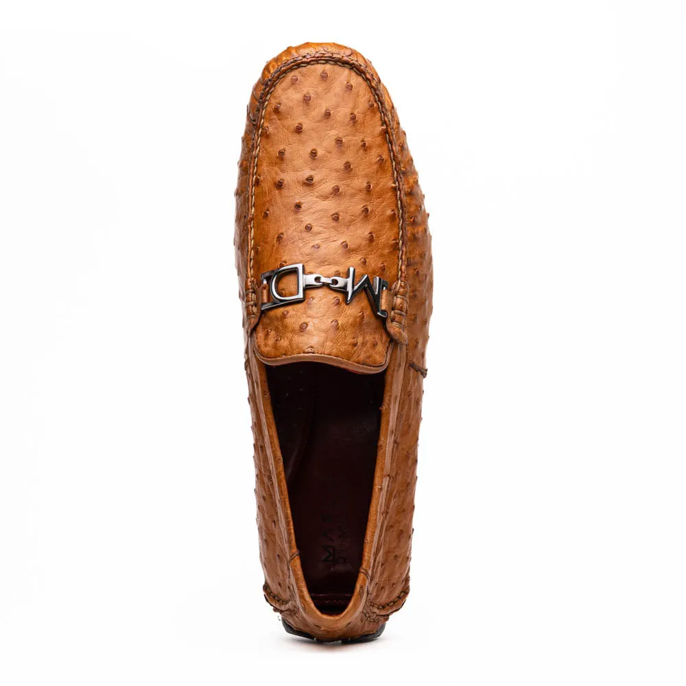 Marco Di Milano Bolonia Brandy Ostrich Quill Bit Loafers