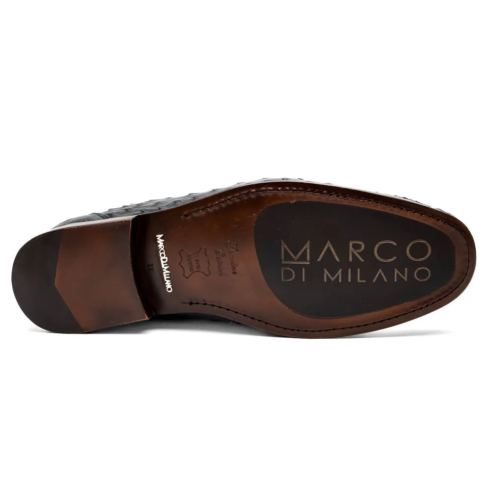 Marco Di Milano Ferrioni Navy Ostrich Bit Loafers