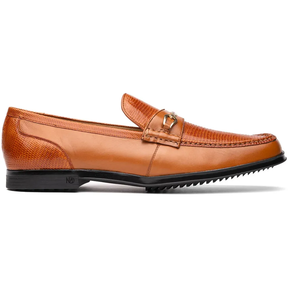 Marco Di Milano Hugo Honey Lizard & Calfskin Bit Loafers