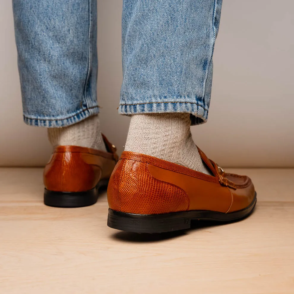 Marco Di Milano Hugo Honey Lizard & Calfskin Bit Loafers