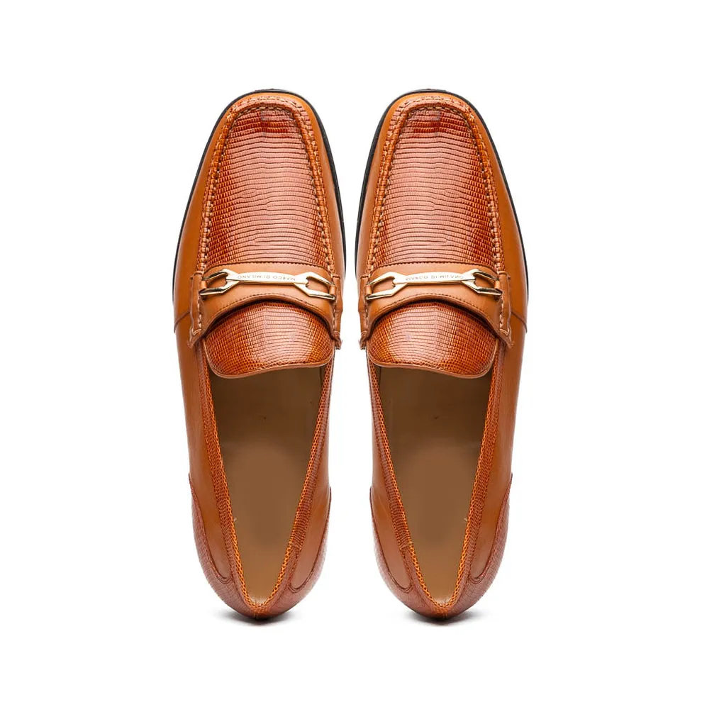 Marco Di Milano Hugo Honey Lizard & Calfskin Bit Loafers