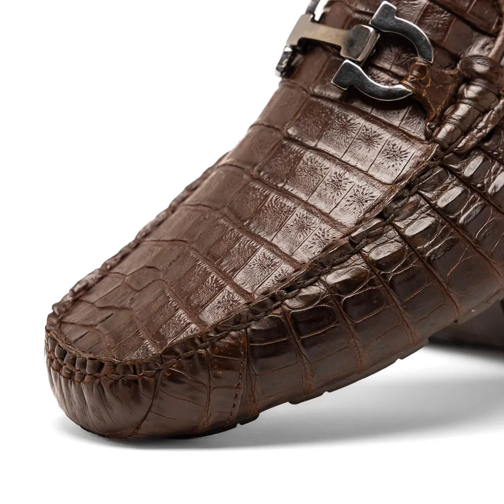 Marco Di Milano Parma Brown Crocodile Loafers