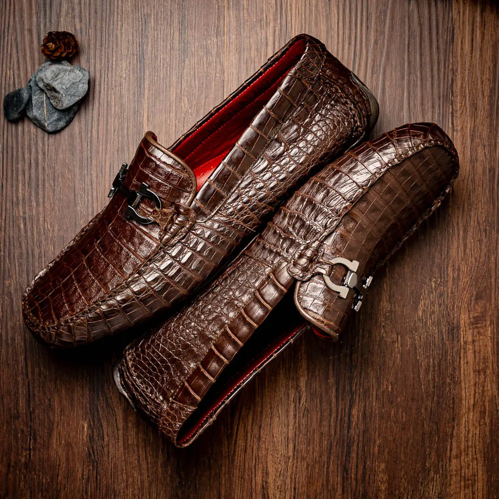 Marco Di Milano Parma Brown Crocodile Loafers
