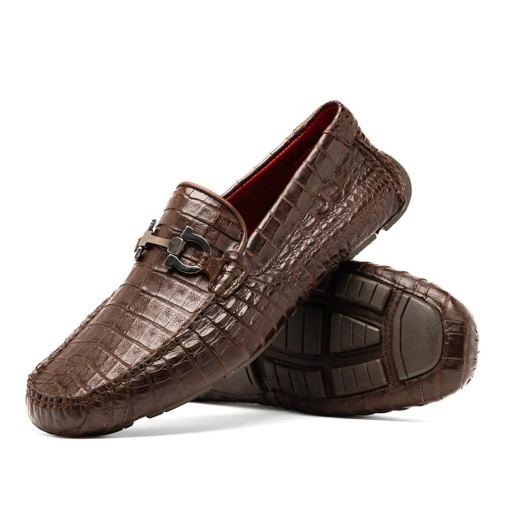 Marco Di Milano Parma Brown Crocodile Loafers