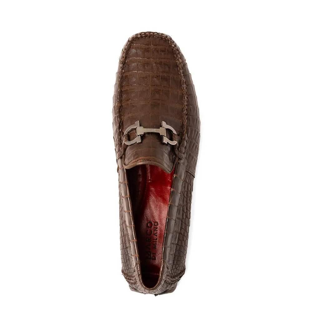 Marco Di Milano Parma Brown Crocodile Loafers