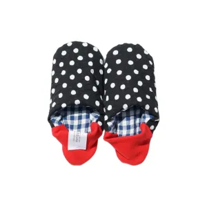 Merippa Slippers SS | Black Polka dots × Linen