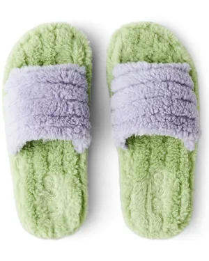 MINT GELATO QUILTED SHERPA ADULT SLIPPERS