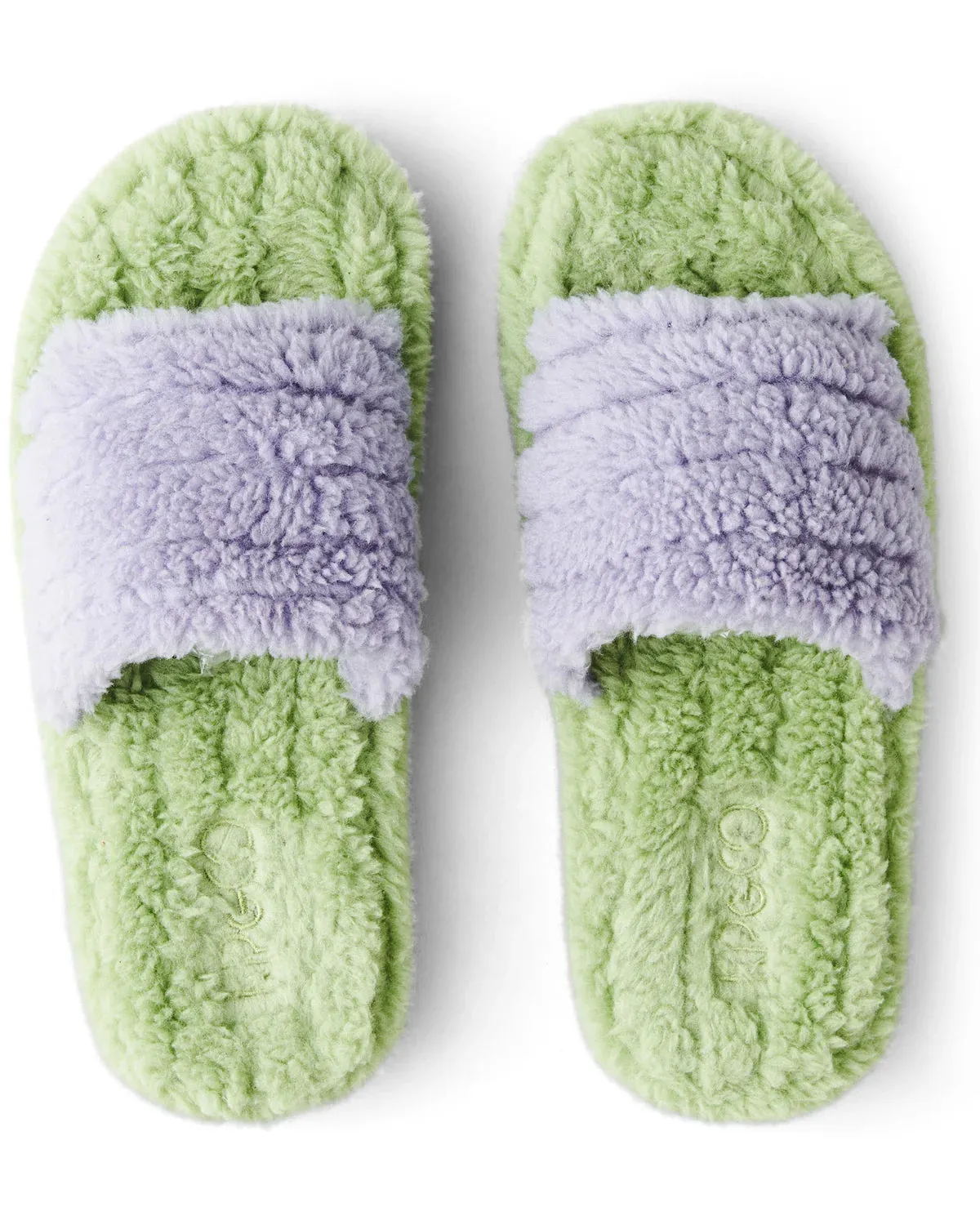 MINT GELATO QUILTED SHERPA ADULT SLIPPERS