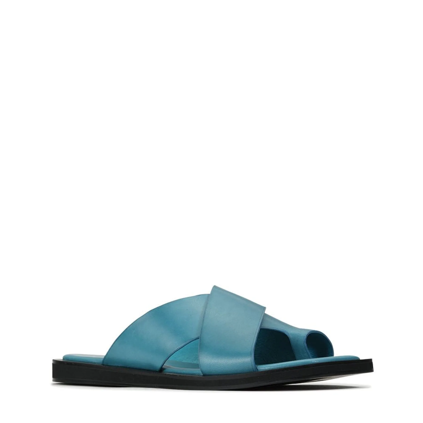 MISHK LEATHER CROSSOVER SANDALS
