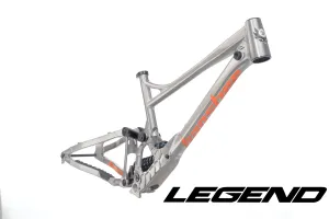 NO SHOCK - Legend 29 Frame - Large Raw With Orange Decals, Headset