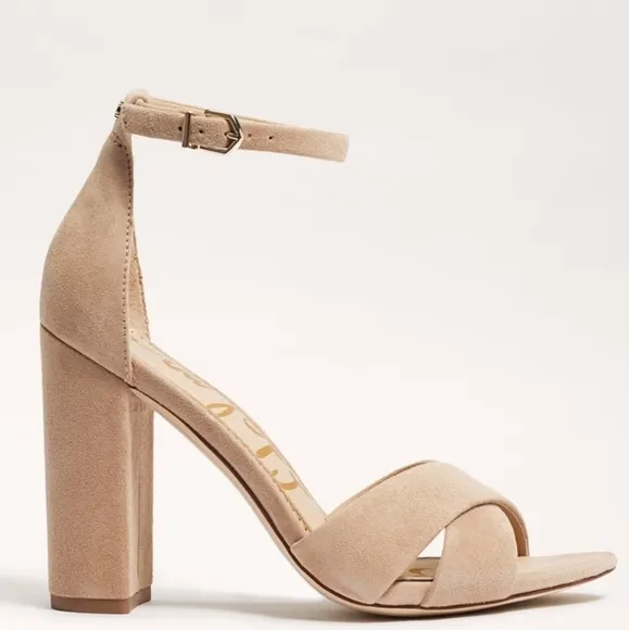 NWOT Sam Edelman Yandy Suede Block Heeled Sandals in Oatmeal