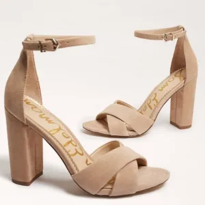 NWOT Sam Edelman Yandy Suede Block Heeled Sandals in Oatmeal