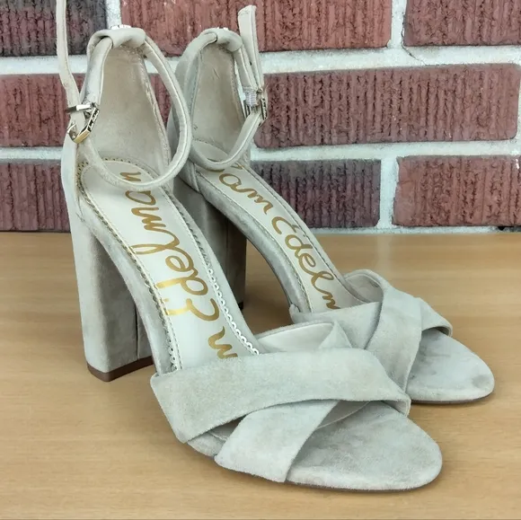 NWOT Sam Edelman Yandy Suede Block Heeled Sandals in Oatmeal