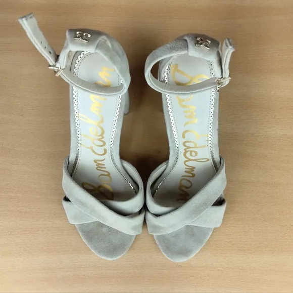 NWOT Sam Edelman Yandy Suede Block Heeled Sandals in Oatmeal