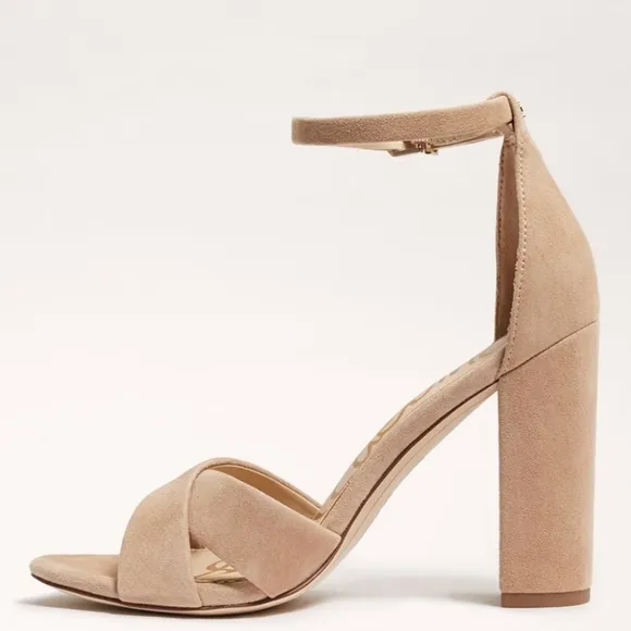 NWOT Sam Edelman Yandy Suede Block Heeled Sandals in Oatmeal