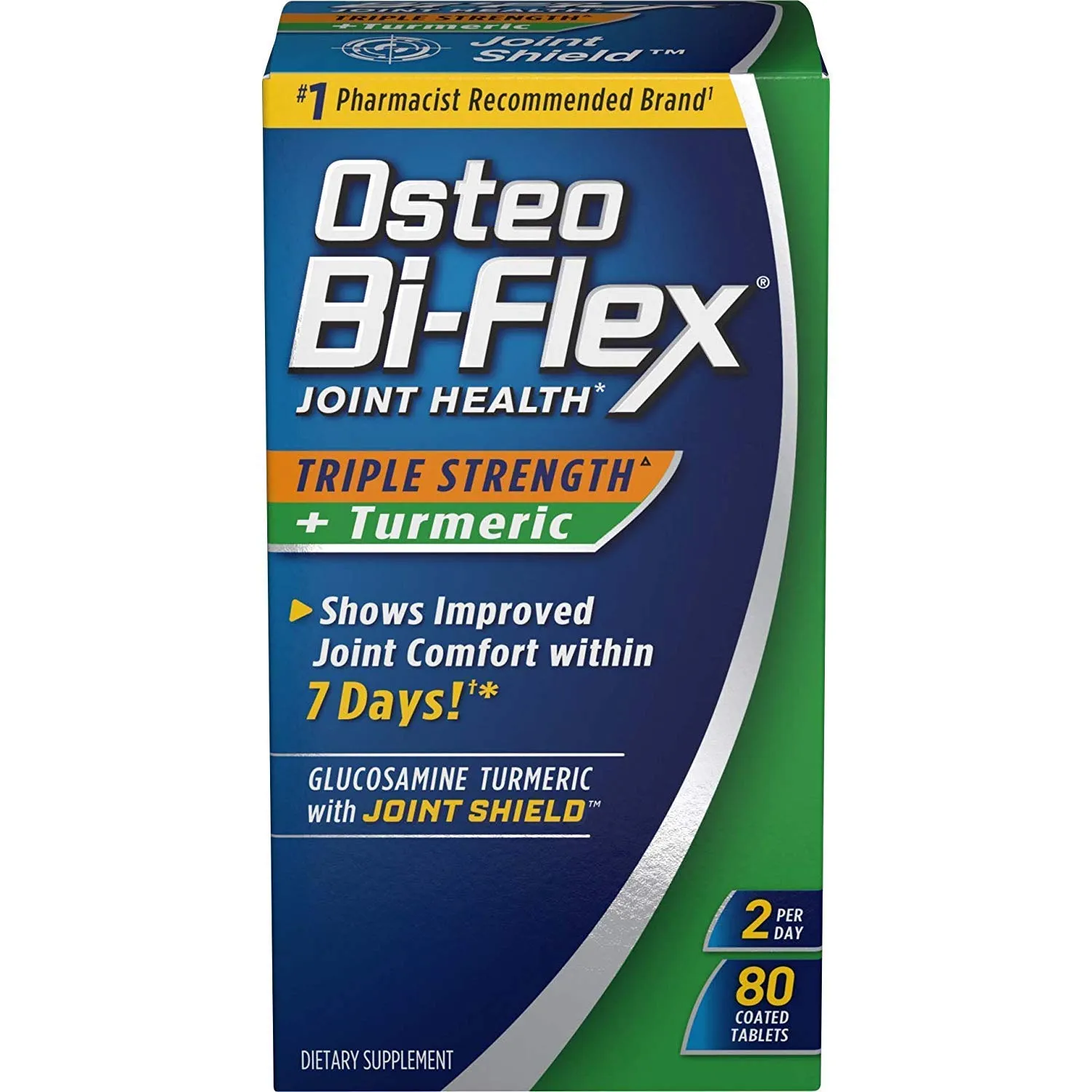 Osteo Bi-Flex Triple Fuerza   Cúrcuma, 80 Tabletas con revestimiento (paquete de 2)