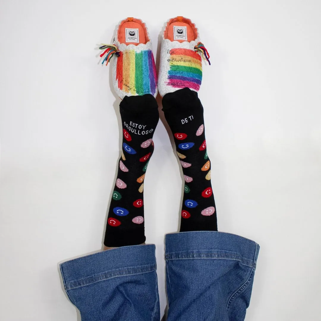 Pack Calcetín "Estoy orgullos@ de ti"   Zapatillas Arco Iris