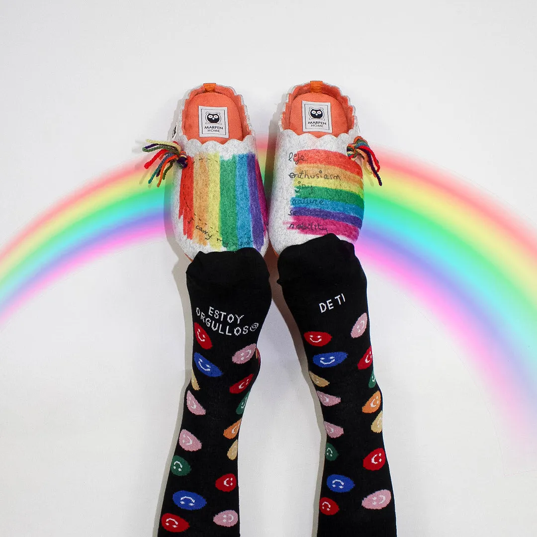 Pack Calcetín "Estoy orgullos@ de ti"   Zapatillas Arco Iris