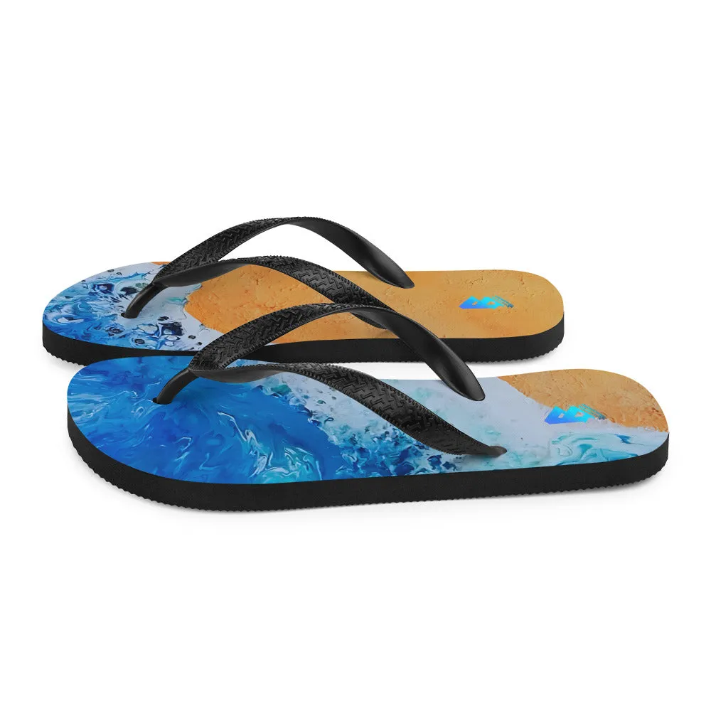 Painted Sandy Beach Flip-Flops