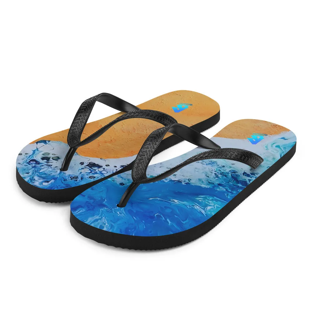 Painted Sandy Beach Flip-Flops