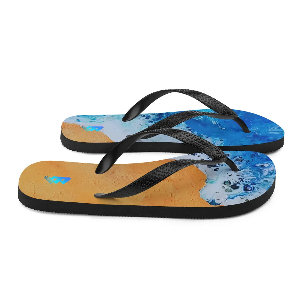 Painted Sandy Beach Flip-Flops