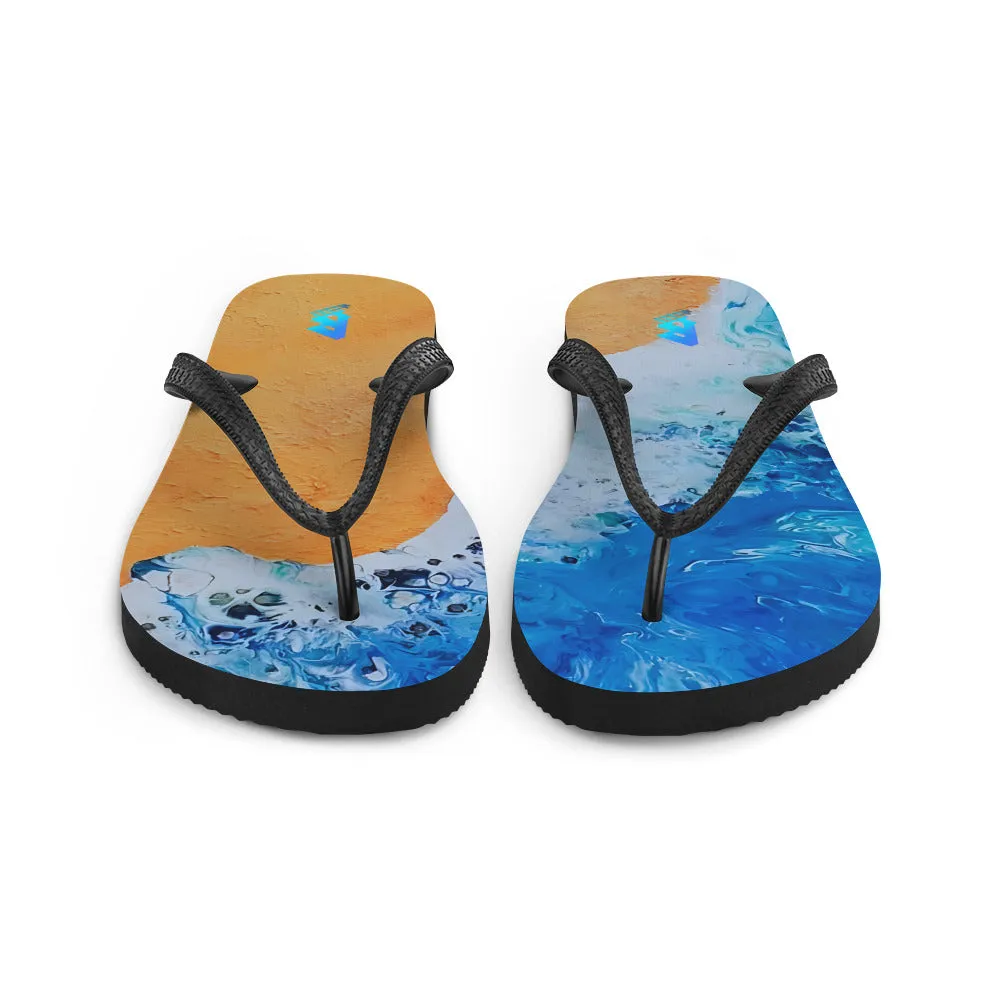 Painted Sandy Beach Flip-Flops