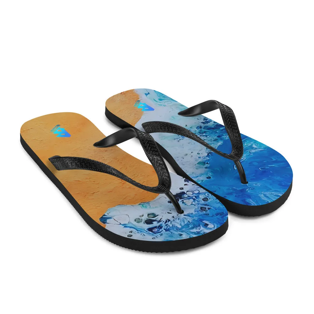 Painted Sandy Beach Flip-Flops