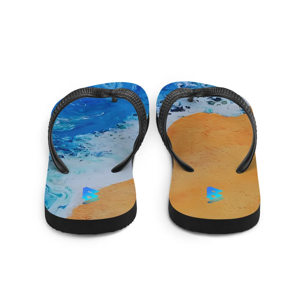 Painted Sandy Beach Flip-Flops