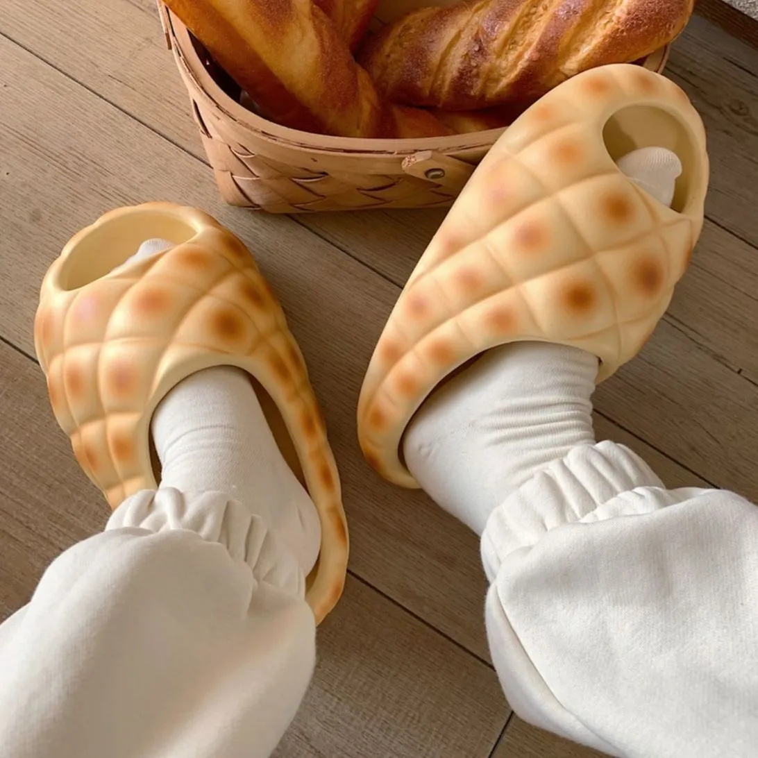Pineapple Bun Bread Shaped Non-Slip Indoor Slippers