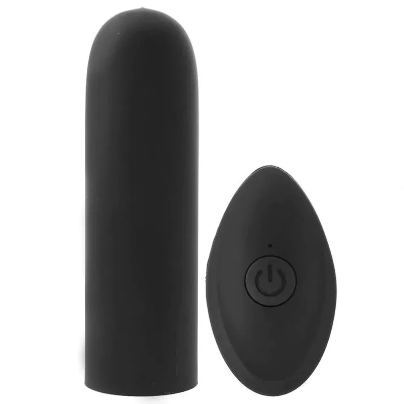 Pink cat Vibrating Remote Control Bullet -  Black