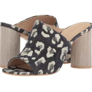 Pour La Victoire Women's Helena Mule Leopard Denim Sz 7.5 US