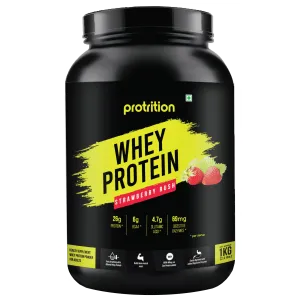 Protrition Whey Protein, 1Kg, Strawberry Rush