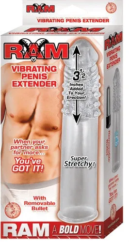 Ram Vibrating Penis Extender - Clear