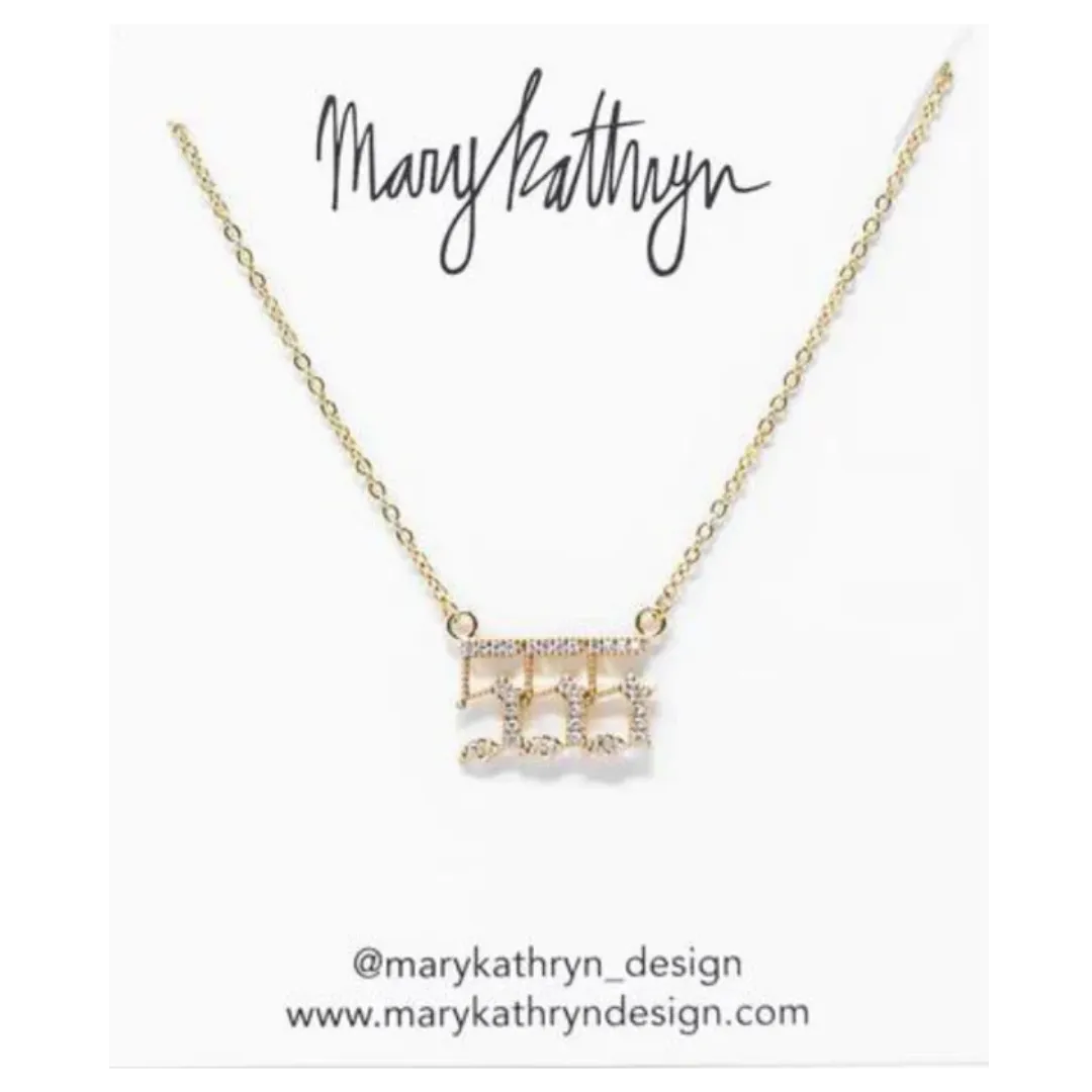 Rhinestone Angel Number Necklace