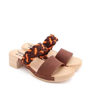 ROCCO BRAID SANDALS   Brown Orange