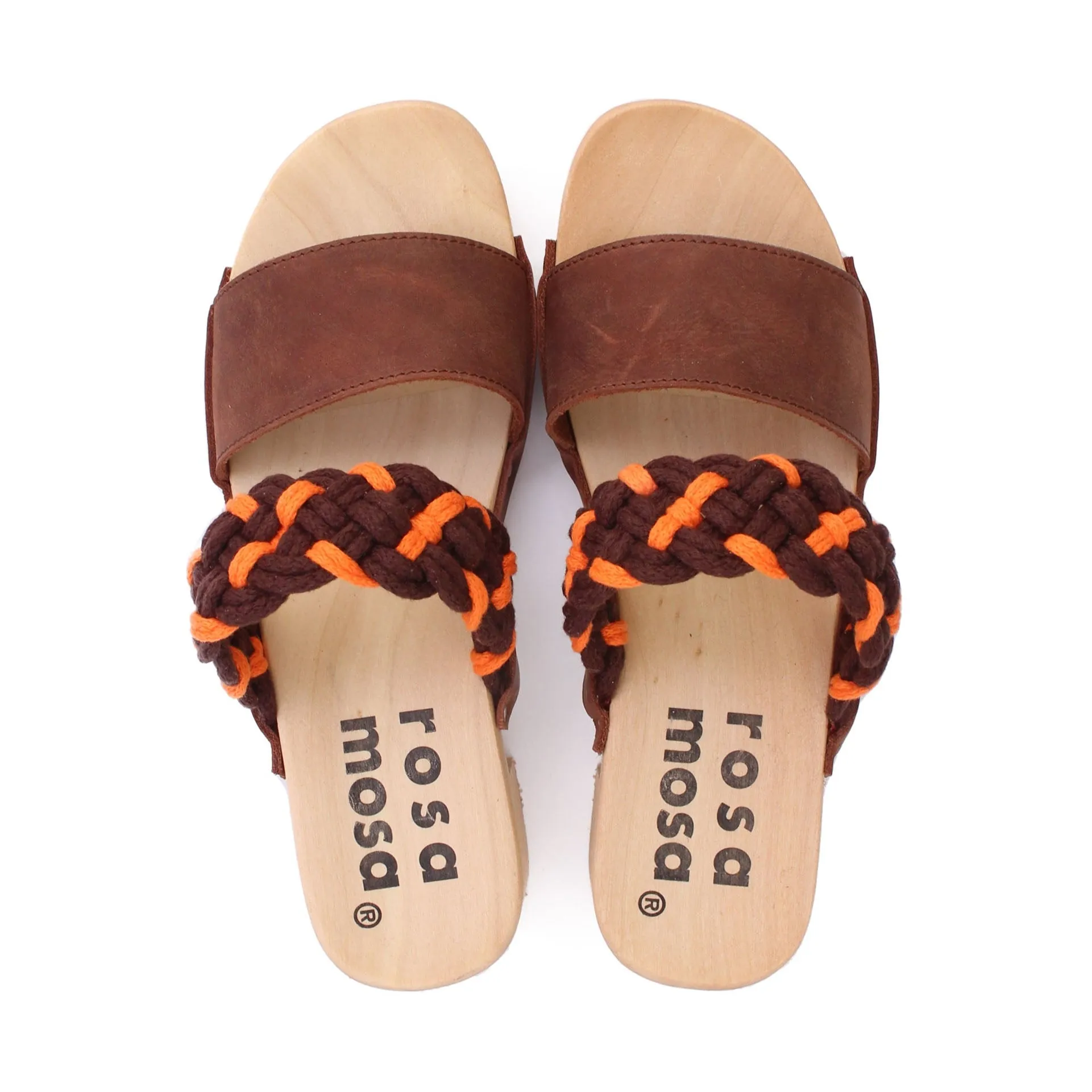 ROCCO BRAID SANDALS   Brown Orange